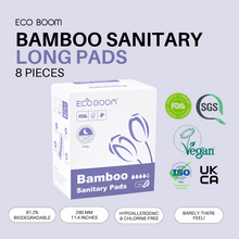 Load image into Gallery viewer, NEW! ECO BOOM LONG PADS Feminine Biodegradable Bamboo Sanitary Pads
