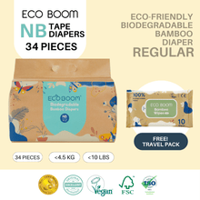 Load image into Gallery viewer, ECO BOOM Regular Biodegradable Bamboo Tape Trial Pack Diapers
