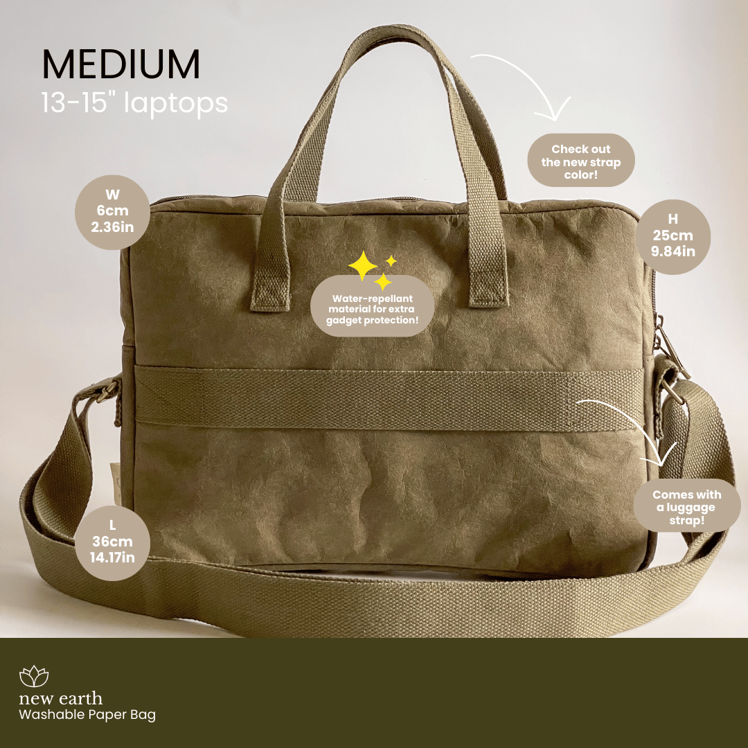 MEDIUM Washable Paper Laptop Bag