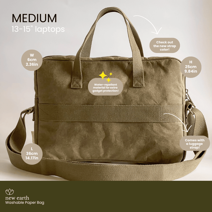 MEDIUM Washable Paper Laptop Bag