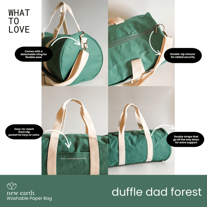 NEW! DUFFLE DAD Washable Paper Bag