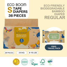 Load image into Gallery viewer, ECO BOOM Regular Biodegradable Bamboo Tape Trial Pack Diapers
