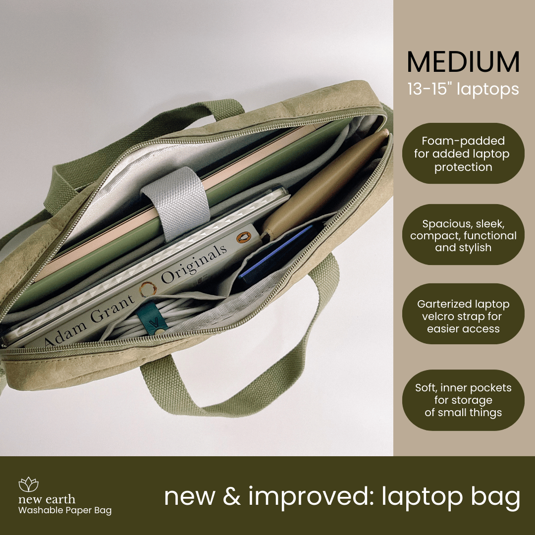 MEDIUM Washable Paper Laptop Bag