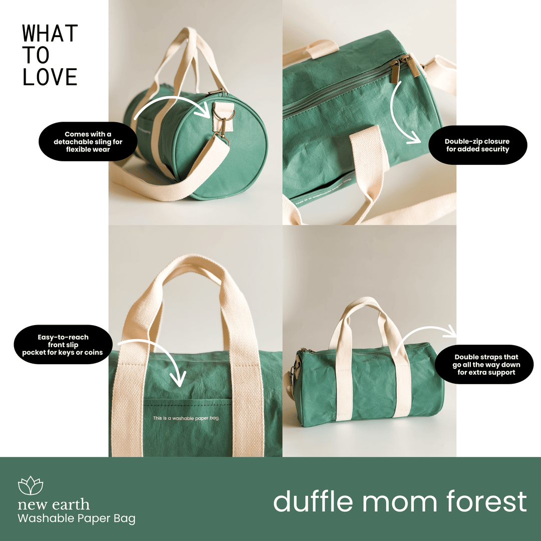 NEW! DUFFLE MOM Washable Paper Bag