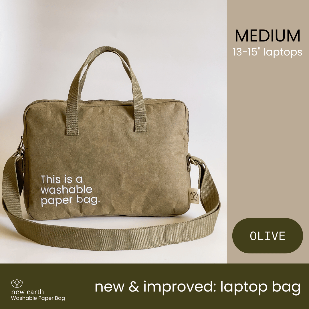 MEDIUM Washable Paper Laptop Bag