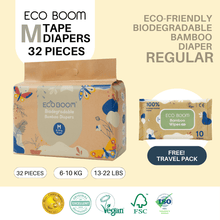 Load image into Gallery viewer, ECO BOOM Regular Biodegradable Bamboo Tape Trial Pack Diapers
