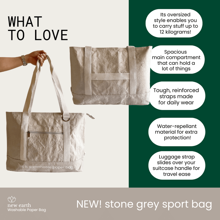 NEW! LARGE SPORT Washable Paper Bag