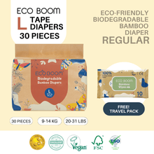 Load image into Gallery viewer, ECO BOOM Regular Biodegradable Bamboo Tape Trial Pack Diapers
