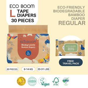 ECO BOOM Regular Biodegradable Bamboo Tape Trial Pack Diapers