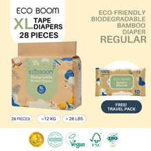 Load image into Gallery viewer, ECO BOOM Regular Biodegradable Bamboo Tape Trial Pack Diapers
