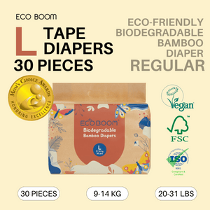 NEW! ECO BOOM Biodegradable Bamboo Tape Trial Pack Diapers