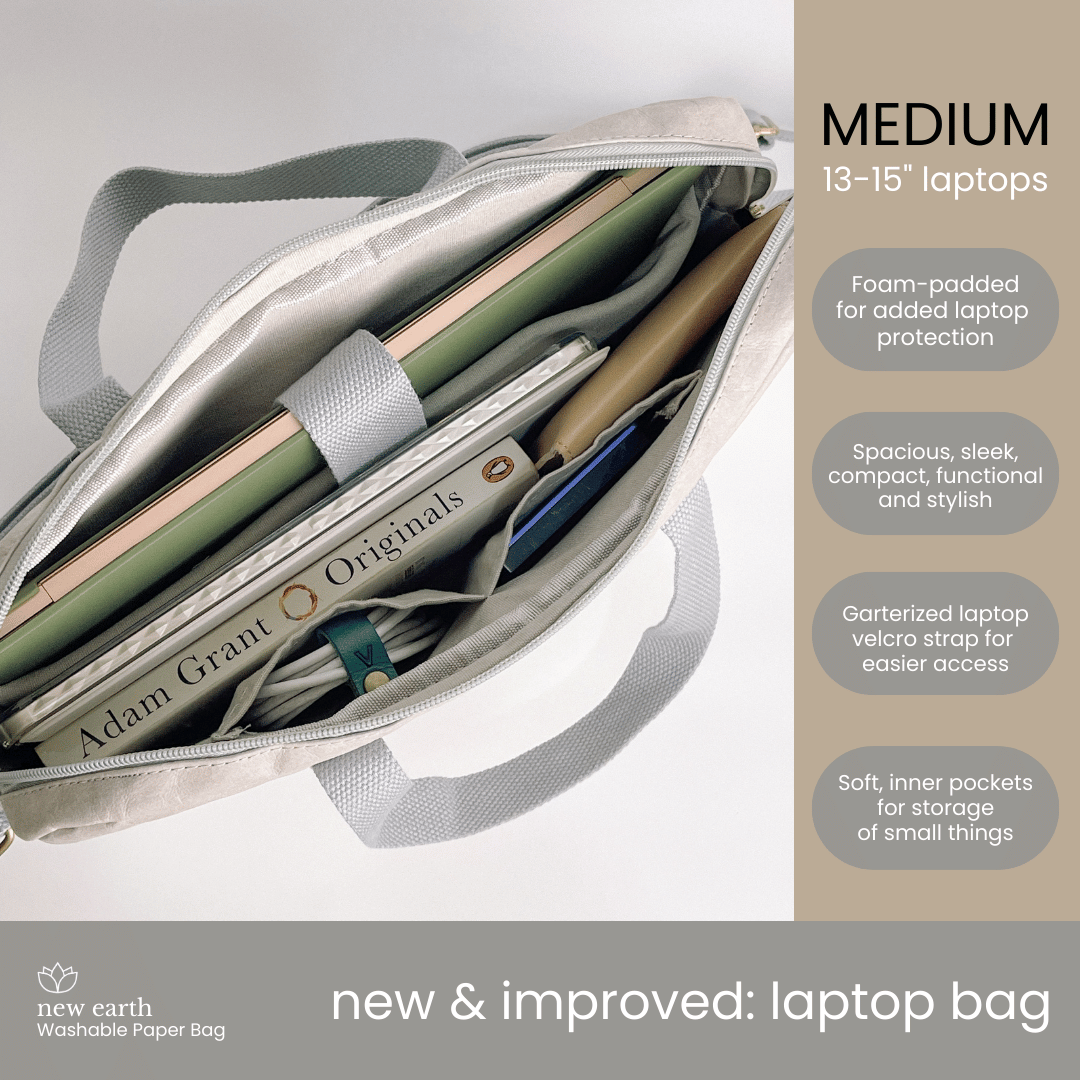 MEDIUM Washable Paper Laptop Bag