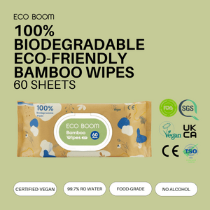 ECO BOOM Pack of 100% Biodegradable Bamboo Wipes