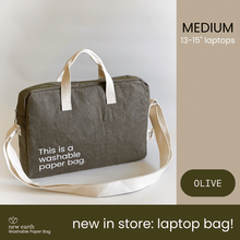 Load image into Gallery viewer, New Earth Washable Paper Laptop Bag
