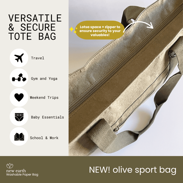 NEW! LARGE SPORT Washable Paper Bag