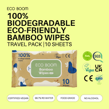 Load image into Gallery viewer, ECO BOOM Pack of 100% Biodegradable Bamboo Wipes

