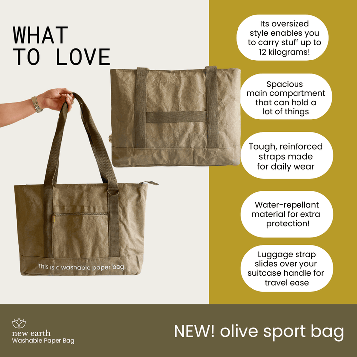 NEW! LARGE SPORT Washable Paper Bag