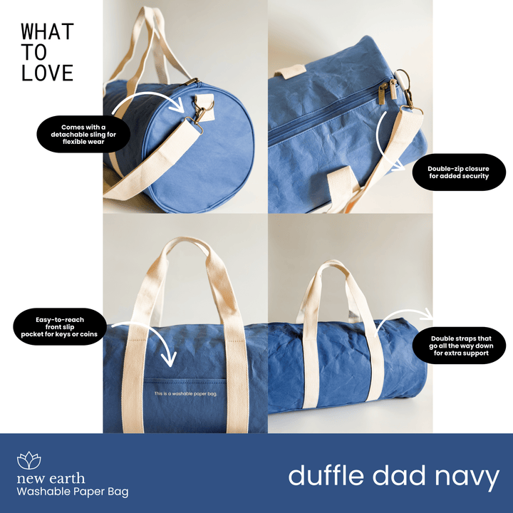 NEW! DUFFLE DAD Washable Paper Bag