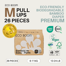 Load image into Gallery viewer, ECO BOOM PREMIUM Biodegradable Bamboo Pull Up Trial Pack Diapers
