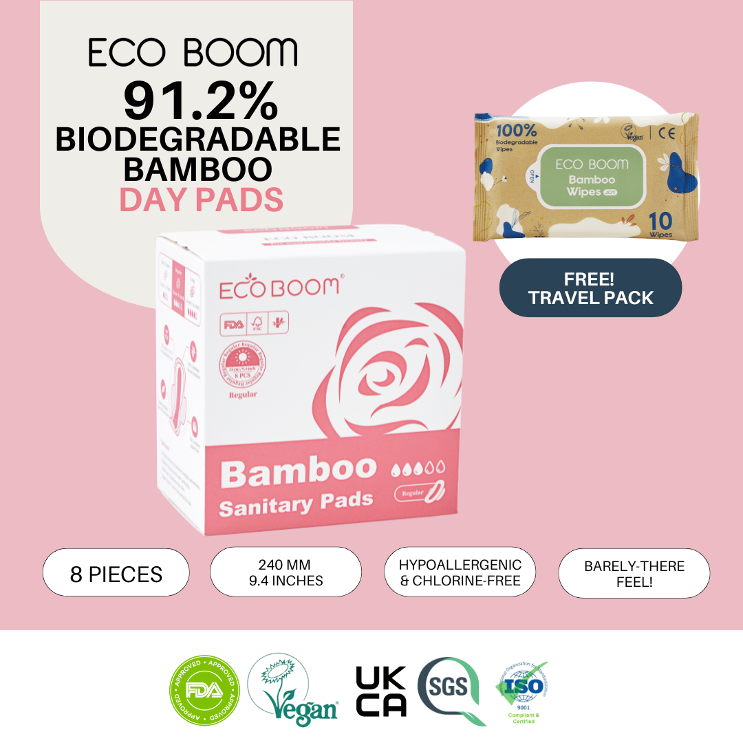 ECO BOOM DAY PADS Feminine Biodegradable Bamboo Sanitary Pads