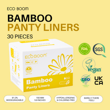 Load image into Gallery viewer, NEW! ECO BOOM PANTY LINERS Feminine Biodegradable Bamboo Sanitary Pads
