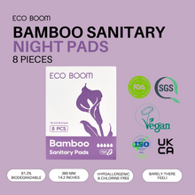 Load image into Gallery viewer, NEW! ECO BOOM NIGHT PADS Feminine Biodegradable Bamboo Sanitary Pads
