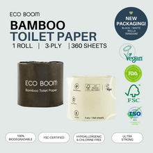 Load image into Gallery viewer, ECO BOOM Biodegradable Bamboo Toilet Paper Roll
