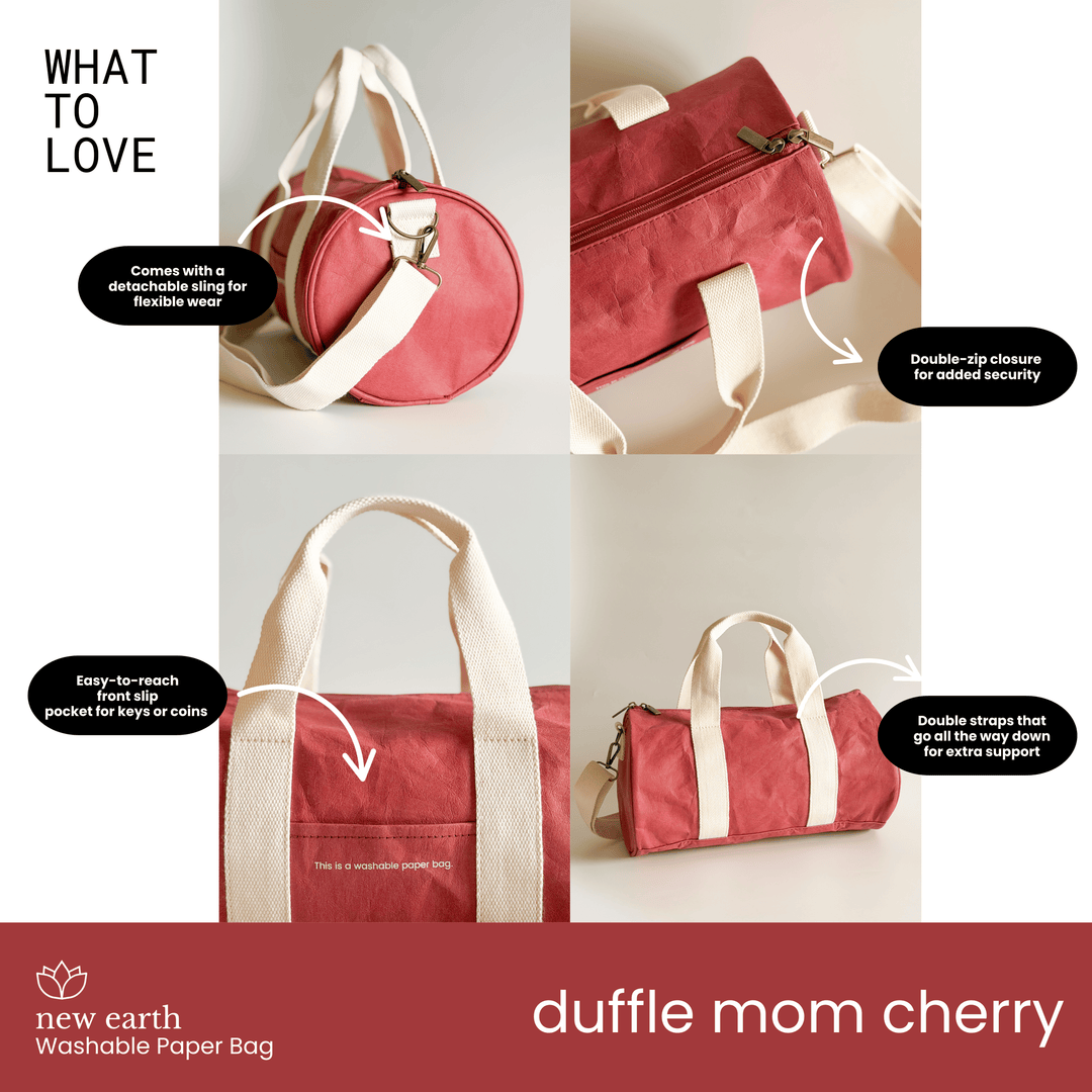 NEW! DUFFLE MOM Washable Paper Bag
