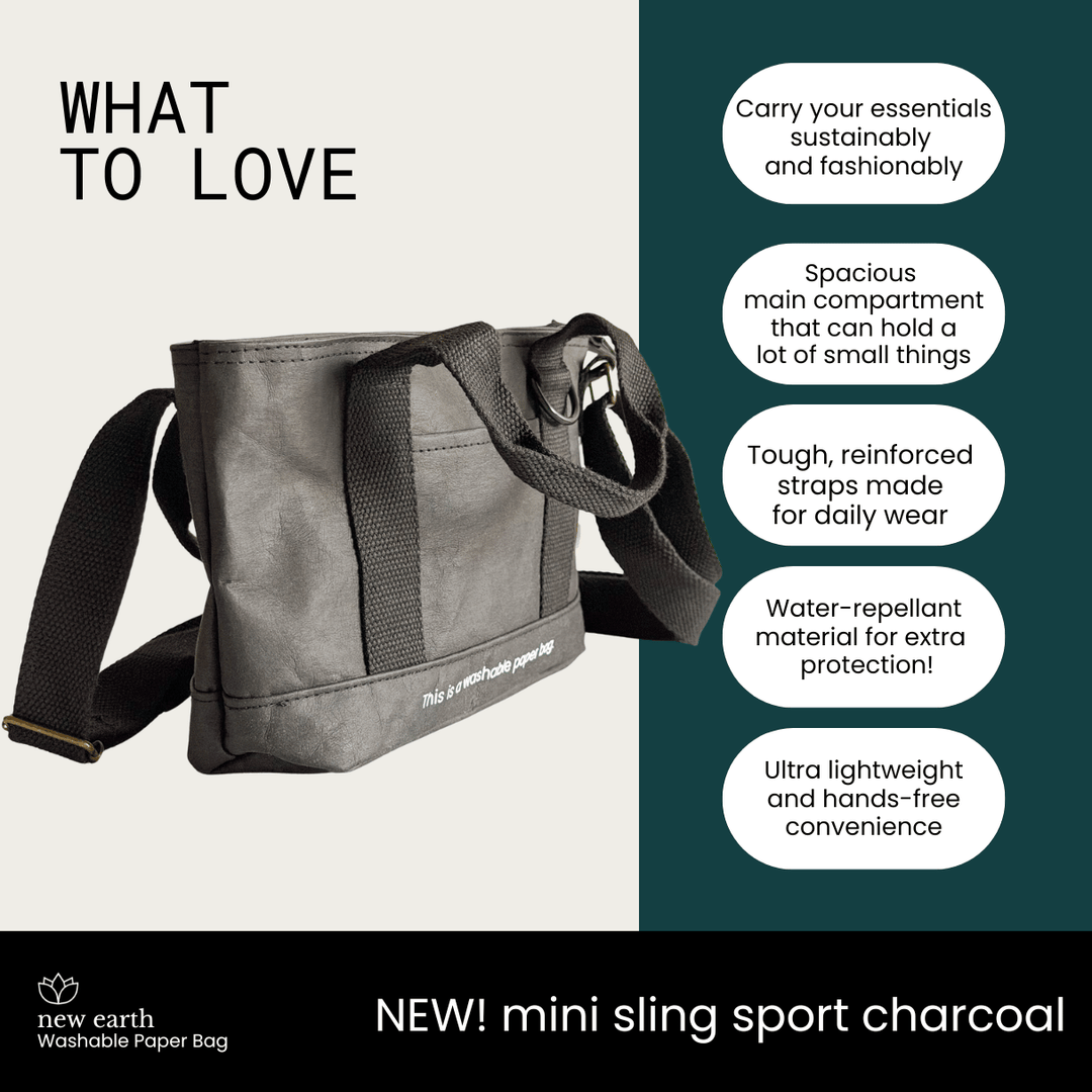 MINI SLING SPORT Washable Paper Bag