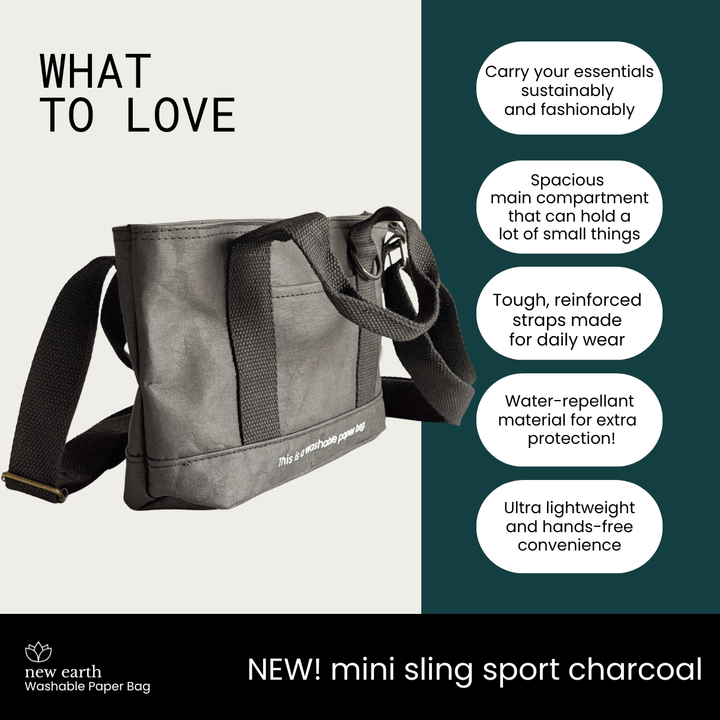 MINI SLING SPORT Washable Paper Bag