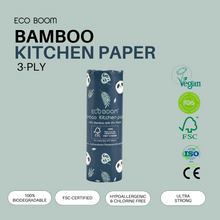 Load image into Gallery viewer, NEW! ECO BOOM Biodegradable Bamboo Kitchen Paper Roll
