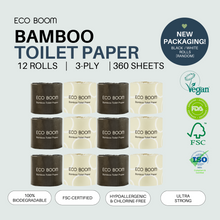 Load image into Gallery viewer, ECO BOOM Biodegradable Bamboo Toilet Paper Roll
