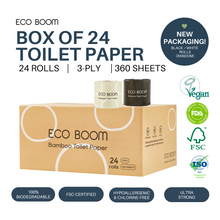 Load image into Gallery viewer, ECO BOOM Biodegradable Bamboo Toilet Paper Roll
