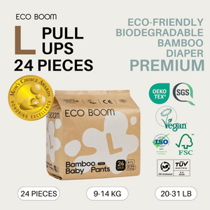 ECO BOOM PREMIUM Biodegradable Bamboo Pull Up Trial Pack Diapers