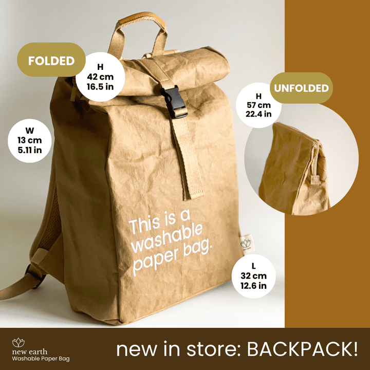 BACKPACK Washable Paper Bag