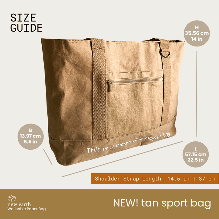 NEW! LARGE SPORT Washable Paper Bag