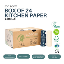 Load image into Gallery viewer, ECO BOOM Biodegradable Bamboo Kitchen Paper Roll
