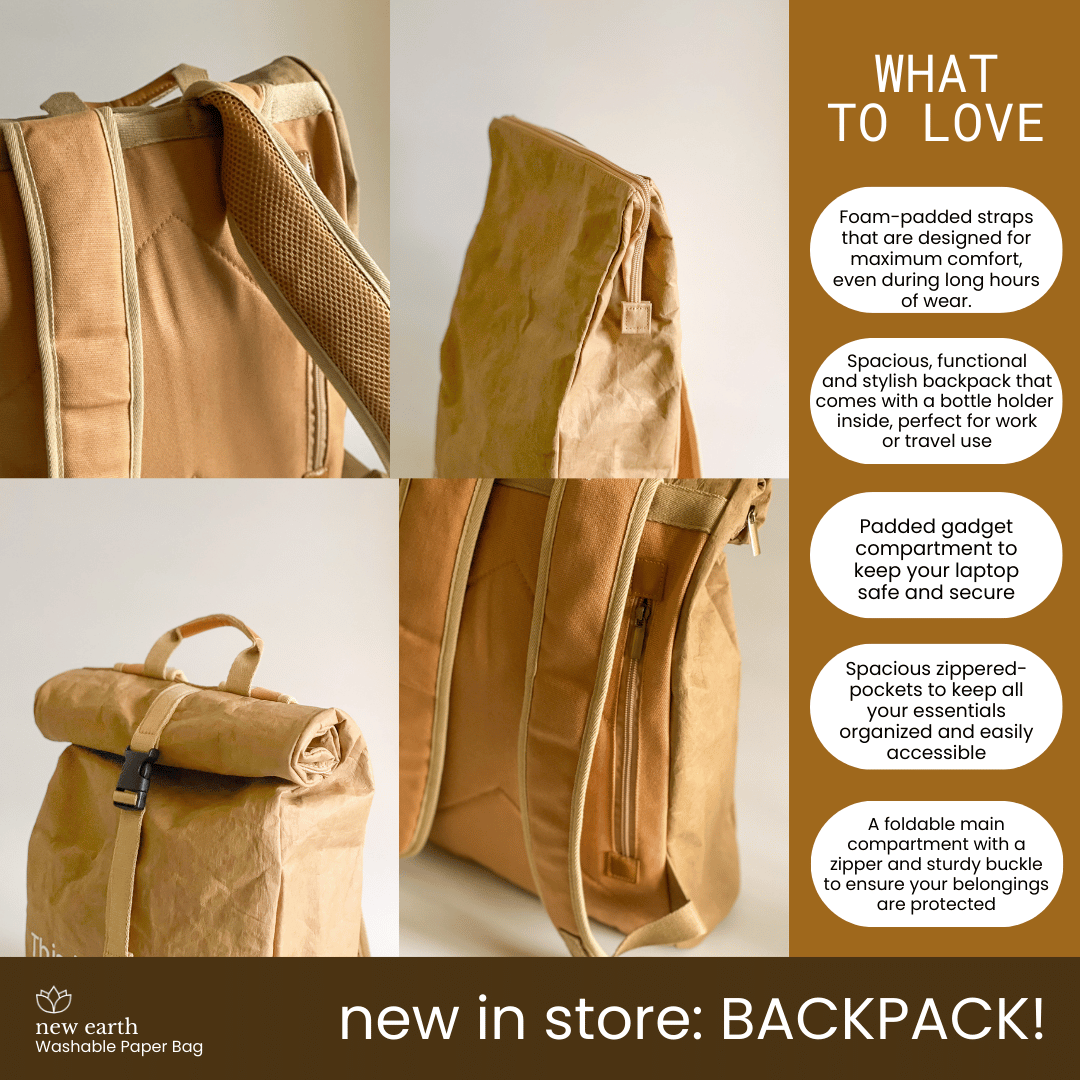 BACKPACK Washable Paper Bag