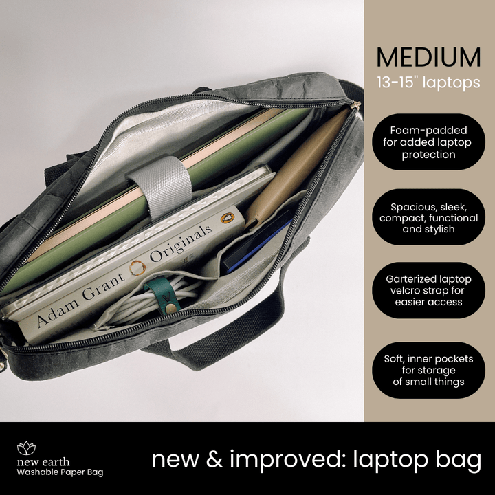 MEDIUM Washable Paper Laptop Bag