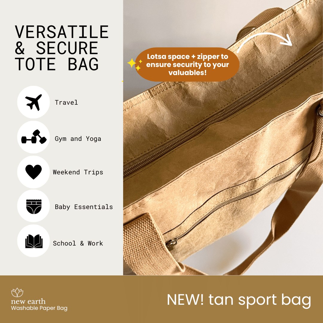 NEW! LARGE SPORT Washable Paper Bag