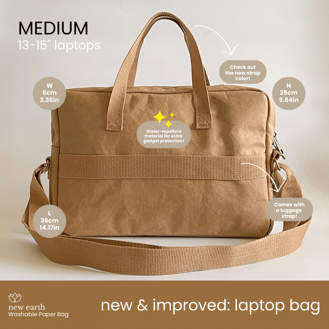 MEDIUM Washable Paper Laptop Bag