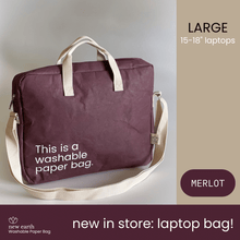 Load image into Gallery viewer, New Earth Washable Paper Laptop Bag
