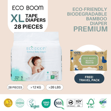 Load image into Gallery viewer, ECO BOOM PREMIUM Biodegradable Bamboo Tape Diapers
