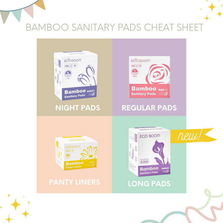 ECO BOOM DAY PADS Feminine Biodegradable Bamboo Sanitary Pads
