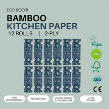 Load image into Gallery viewer, ECO BOOM Biodegradable Bamboo Kitchen Paper Roll
