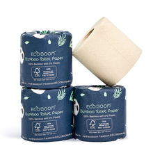 Load image into Gallery viewer, NEW! ECO BOOM Biodegradable Bamboo Toilet Paper Roll
