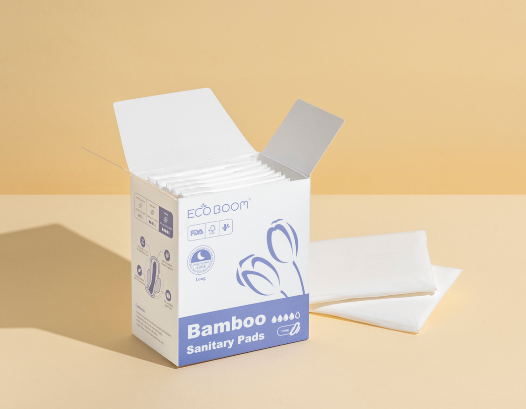 NEW! ECO BOOM NIGHT PADS Feminine Biodegradable Bamboo Sanitary Pads